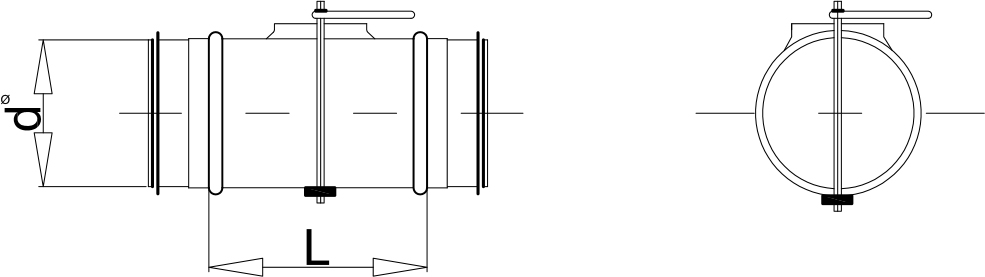 Volum Damper DSLD teknik çizim