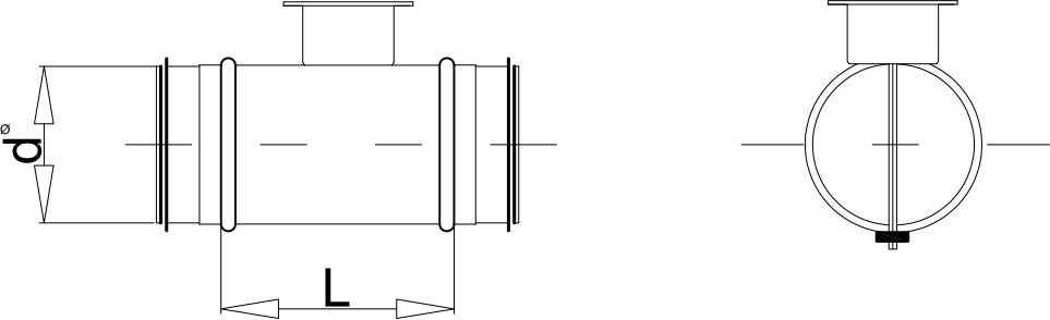 Volum Damper VDPS teknik çizim